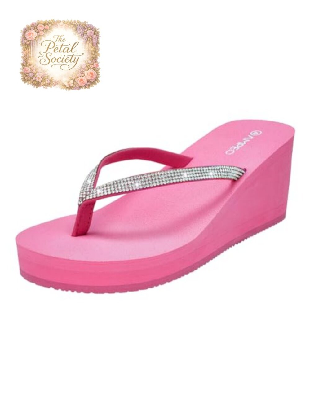 Wedge Sandals Rhinestone Thong Platform Flip Flops Arch Support Wide Width